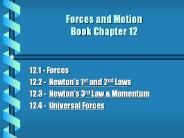 Forces and Motion Book Chapter 12