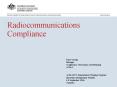 Radiocommunications Compliance PowerPoint PPT Presentation