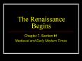The Renaissance Begins PowerPoint PPT Presentation