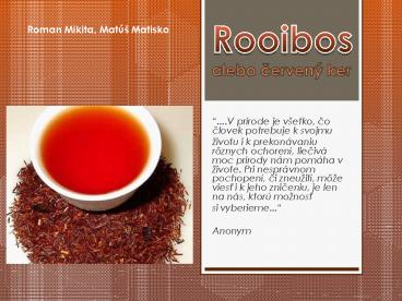 Rooibos alebo cerven