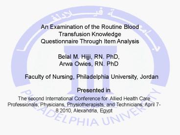 Belal M. Hijji, RN. PhD,