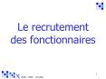 Le recrutement des fonctionnaires PowerPoint PPT Presentation