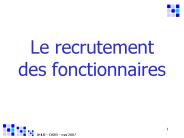 Le recrutement des fonctionnaires