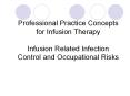 Professional Practice Concepts for Infusion Therapy Infusion Related Infection Control and Occupational Risks PowerPoint PPT Presentation