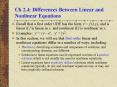 Ch 2.4: Differences Between Linear and Nonlinear Equations PowerPoint PPT Presentation