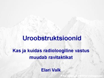 Uroobstruktsioonid
