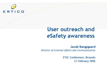 User outreach and eSafety awareness