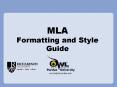 MLA Formatting and Style Guide PowerPoint PPT Presentation