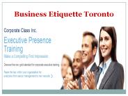 Business Etiquette Toronto
