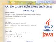 On the course architecture and course homepage