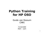 Python Training for HP OSO