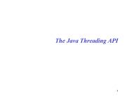 The Java Threading API