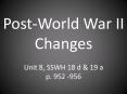 Post-World War II Changes Unit 8, SSWH 18 d PowerPoint PPT Presentation