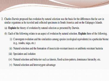 Evolution by Natural Selection