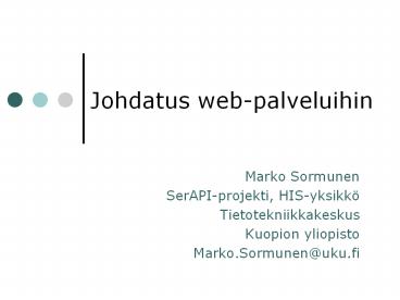 Johdatus web-palveluihin