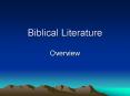 Biblical Literature PowerPoint PPT Presentation
