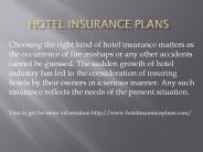hotel insurance plans