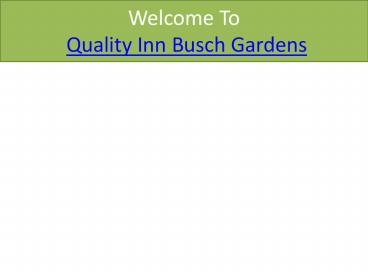 Quality inn busch gardens