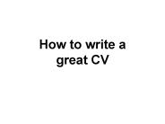 How to write a great CV