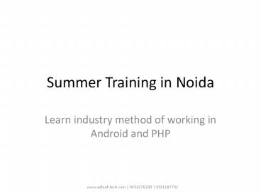 PHP & Android Training in Noida