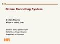 Online Recruiting System PowerPoint PPT Presentation