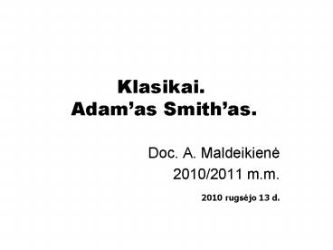 Klasikai. Adam