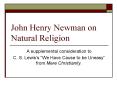 John Henry Newman on Natural Religion PowerPoint PPT Presentation