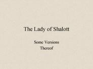 The Lady of Shalott