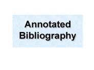 Annotated Bibliography