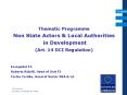 Thematic Programme Non State Actors PowerPoint PPT Presentation