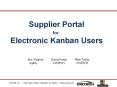 Supplier Portal for Electronic Kanban Users PowerPoint PPT Presentation