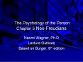 The Psychology of the Person Chapter 5 Neo-Freudians PowerPoint PPT Presentation