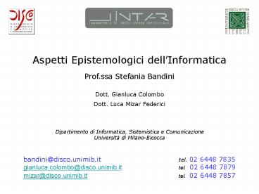 Aspetti Epistemologici dell