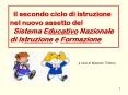 il secondo ciclo di istruzione nel nuovo assetto del  Sistema Educativo Nazionale di Istruzione e Formazione PowerPoint PPT Presentation