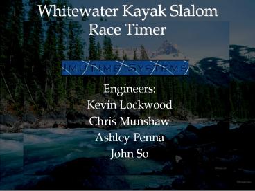 Whitewater Kayak Slalom Race Timer