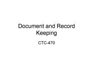 Document and Record Keeping