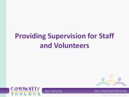 Providing Supervision for Staff and Volunteers