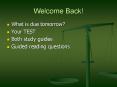 Welcome Back! PowerPoint PPT Presentation