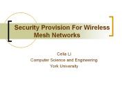 Security Provision For Wireless         Mesh Networks
