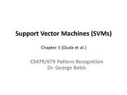 Support Vector Machines (SVMs)  Chapter 5 (Duda et al.)