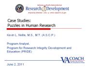 Case Studies: Puzzles in Human Research