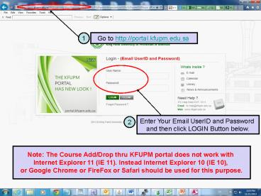 Go to http://portal.kfupm.edu.sa