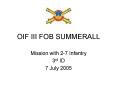OIF III FOB SUMMERALL PowerPoint PPT Presentation