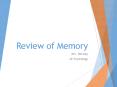 Review of Memory PowerPoint PPT Presentation