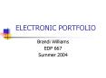 ELECTRONIC PORTFOLIO PowerPoint PPT Presentation