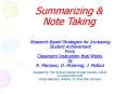 Summarizing and Note Taking Math PowerPoint PowerPoint PPT Presentation