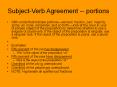 Subject-Verb Agreement -- portions PowerPoint PPT Presentation