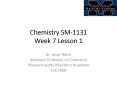 Chemistry SM-1131 Week 7 Lesson 1 PowerPoint PPT Presentation