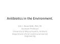 Antibiotics in the Environment. PowerPoint PPT Presentation