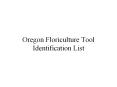 Oregon Floriculture Tool Identification List PowerPoint PPT Presentation